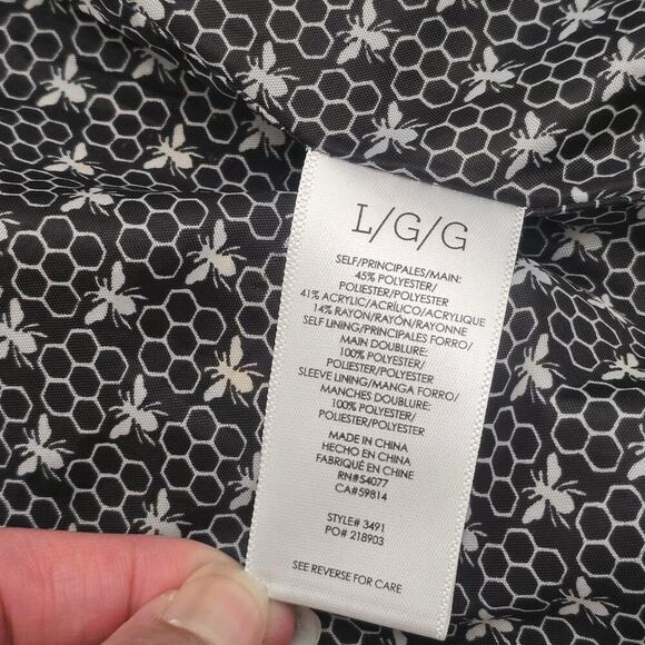 Cabi Regency Yellow Gray Houndstooth Coat Jacket Sz L Tailored Academia Workwear - Picture 10 of 11